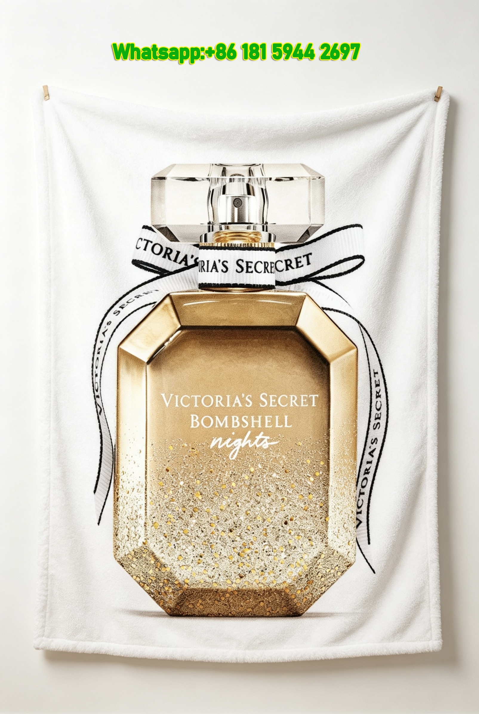 Victoria's Secret Bombshell Perfume & Lotion Flannel Fleece Throw Blanket V163